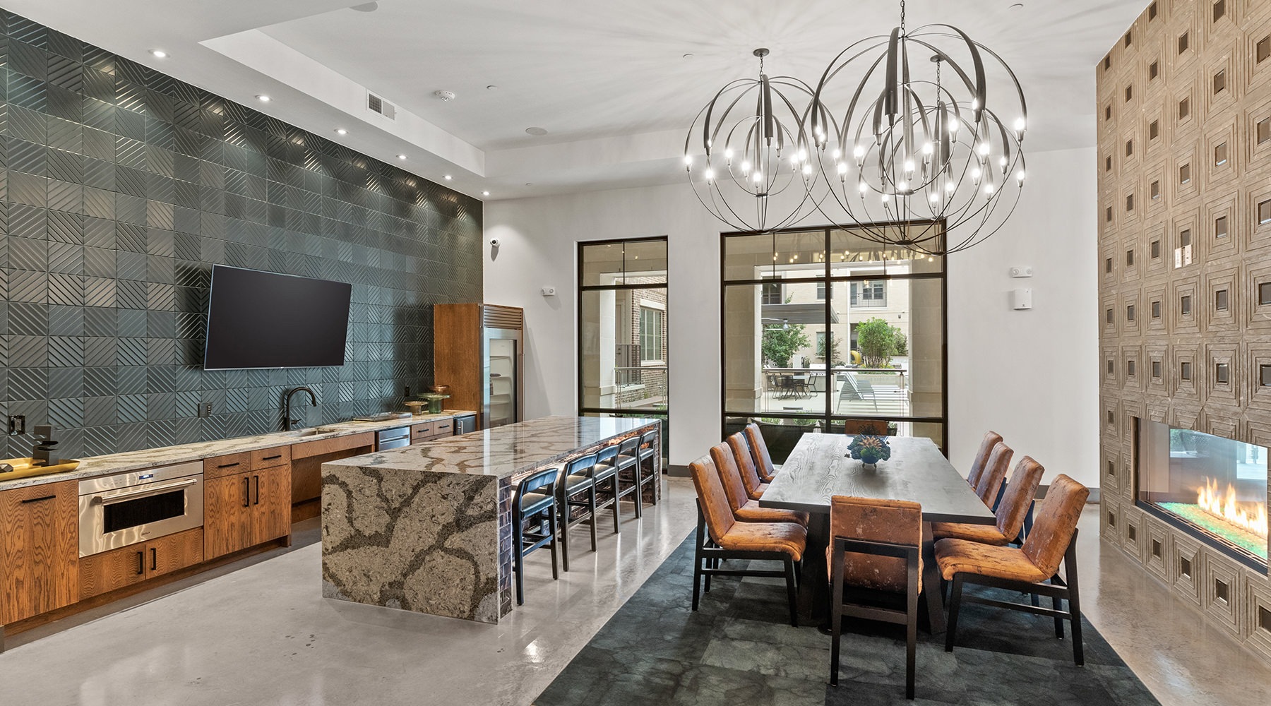 Lounge Spacious and well lit lounge area with large windows and plenty of seating